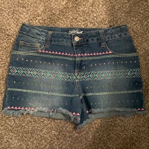Girl's bedazzled denim shorts
